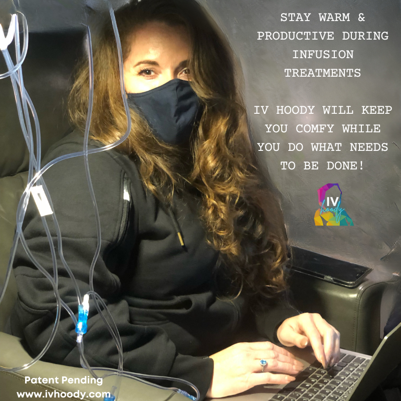 Working during infusions with IV Hoody